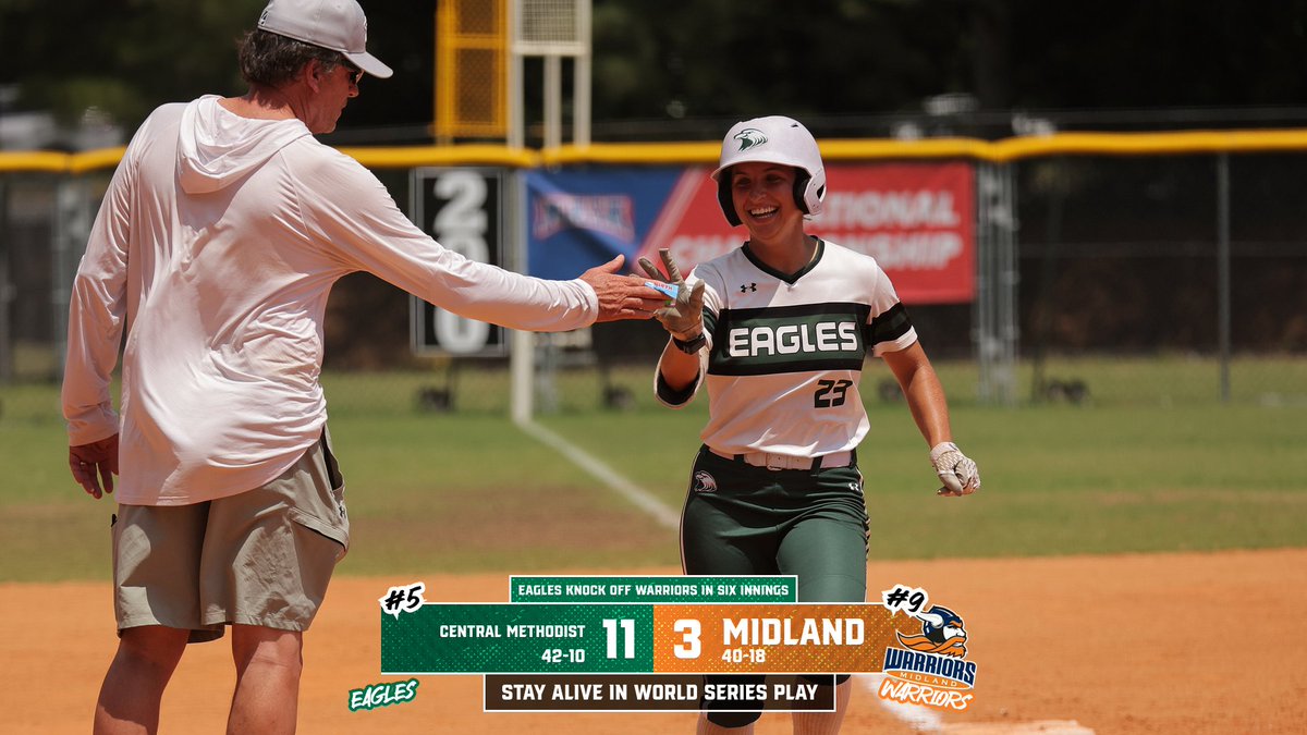 🥎, Central Knocks off Warriors in Six Innings to Advance in World Series!

CMU will next play No. 2-seeded Georgia Gwinnett in another elimination game on Saturday, May 24, at 1:00 p.m. ET.

#TakeFlight🦅

🔗: cmueagles.com/sports/sball/2…