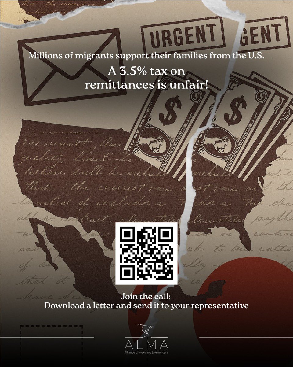 AlmaMexUs's tweet photo. 🇲🇽 
Toma 2 minutos. Descarga la carta. Ubica a tu congresista. ¡Haz que se escuche tu voz!
Escanea el código QR y entra a https://t.co/xosJXkTf7X

🇺🇸 
Take 2 minutes. Download the letter. Find your representative. Let your voice be heard!
Scan the QR code and take action now. https://t.co/zBepPvYnNR
