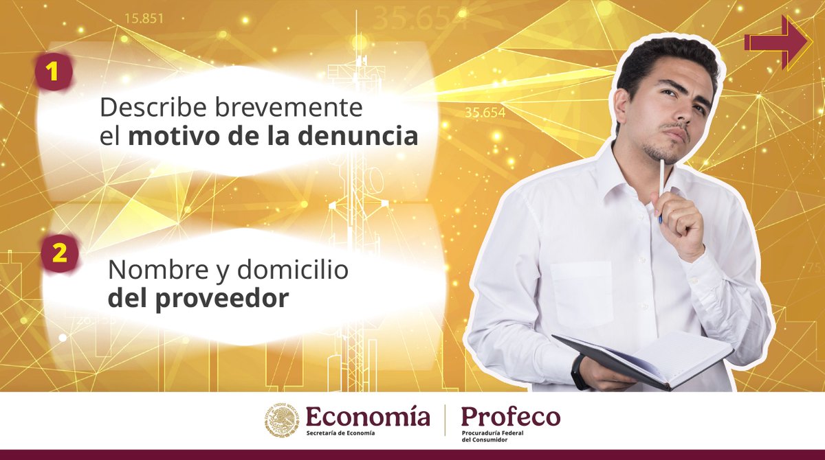 Profeco's tweet photo. Si tu proveedor de telecomunicaciones no te brinda información clara y veraz sobre los productos o servicios de Internet, telefonía o televisión de paga que deseas contratar, ¡denúncialo ante la Profeco!

✅ Haz valer tus derechos como persona consumidora.

📧 Envíanos un correo electrónico a: denuncias.telecom@profeco.gob.mx

#Profeco #Telecomunicaciones #Denuncia
