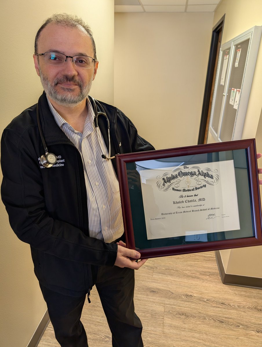 Congratulations to our Heart Failure fellowship program director <a href="/khaledchatila1/">Khaled</a> for becoming an AOA member. A much deserved award. 
<a href="/utmbcardiology/">UTMB Cardiology</a>