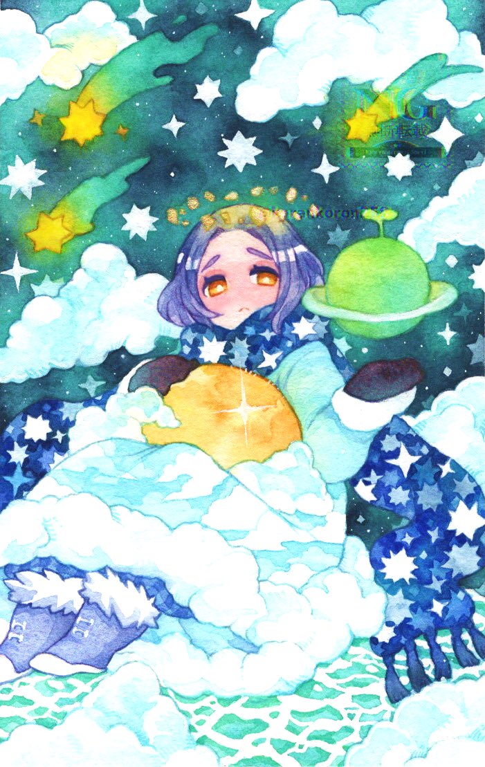 karankoron258's tweet photo. 新規イラスト投稿しました！
久しぶりに星の管理者ちゃん🌕☀️⭐️

文字無しはXfolioに掲載しております。
(凍結防止のためプロフィール🔗のPOTOFUからお願いします🙇)
#透明水彩 #アナログイラスト https://t.co/FYGAFRHbEw