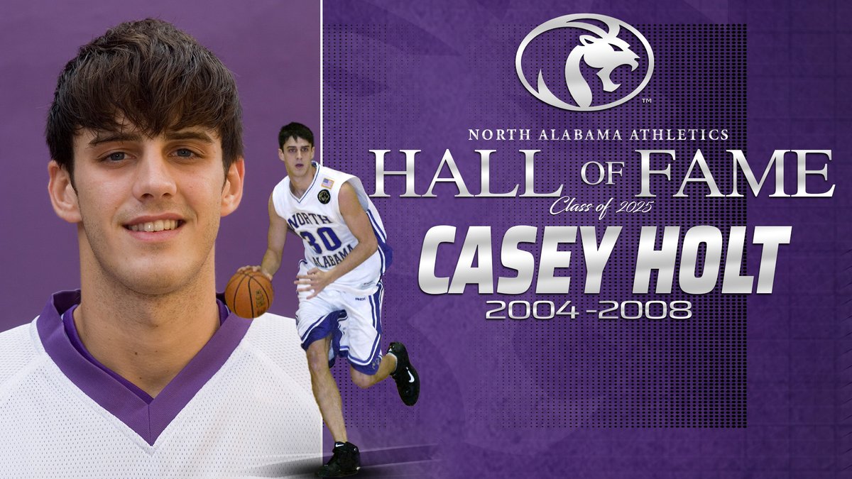 North Alabama Athletics (@unaathletics) on Twitter photo UNA Athletic Hall of Fame - Class of 2025
Casey Holt played five seasons for <a href="/UNA_Basketball/">North Alabama Men's Basketball</a> from 2004-08. He holds the school record for most points in a single-season at 640, a record that previously stood for 46 years.
#RoarLions 🦁 UNA Athletic Hall of Fame - Class of 2025
Casey Holt played five seasons for <a href="/UNA_Basketball/">North Alabama Men's Basketball</a> from 2004-08. He holds the school record for most points in a single-season at 640, a record that previously stood for 46 years.
#RoarLions 🦁