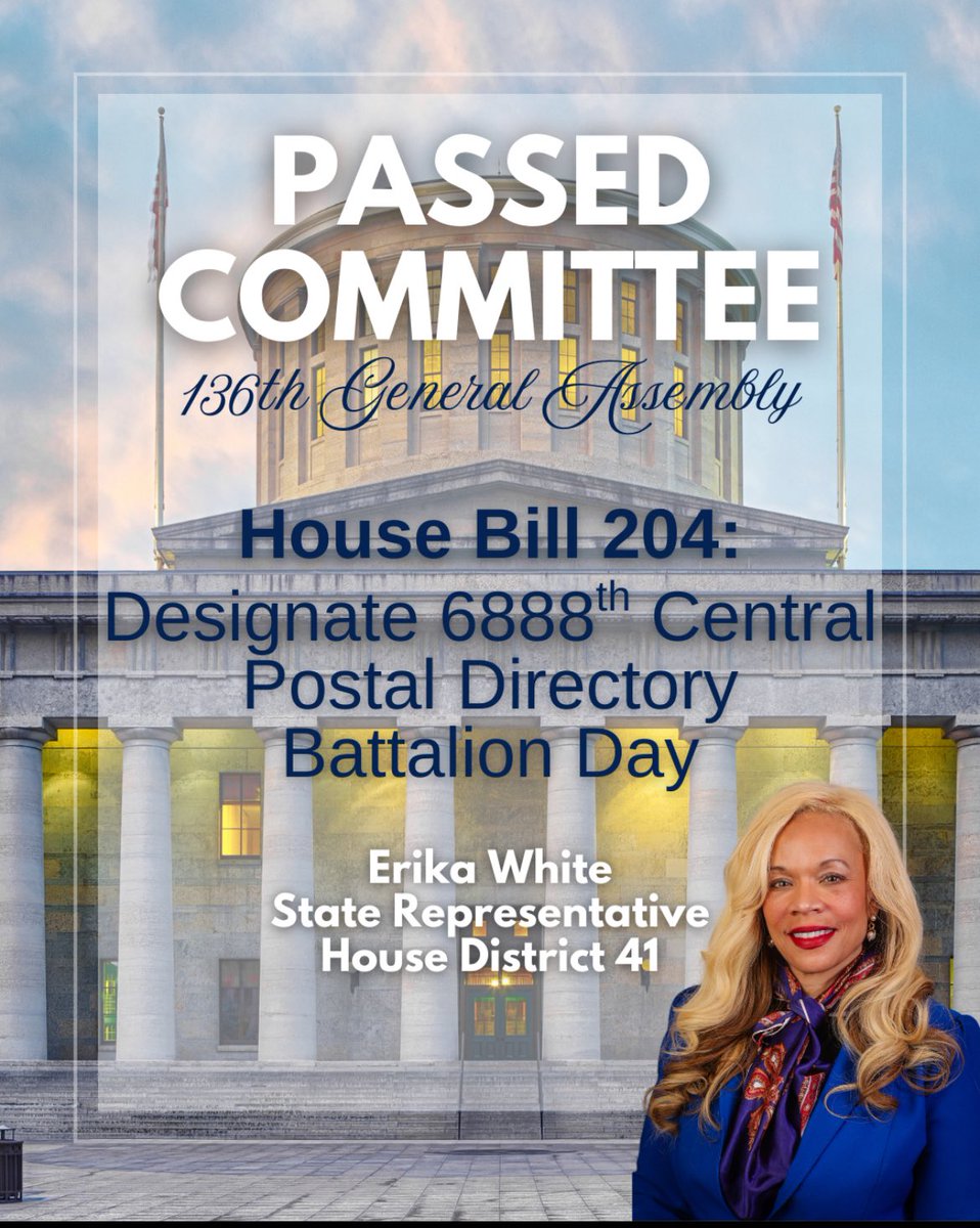 Erika White (@erikaforohio) on Twitter photo On February 3, 1945, the U.S. Army boldly deployed a unit of over 800 Black women to England with a mission initially unknown. Today, we honor their mission & their motto.
ohiohouse.gov/members/erika-… via <a href="/OHHouseDems/">Ohio House Dems</a> #militarywomen #SixTripleEight <a href="/tylerperry/">Tyler Perry</a> <a href="/bipartisan/">trisha patton</a> On February 3, 1945, the U.S. Army boldly deployed a unit of over 800 Black women to England with a mission initially unknown. Today, we honor their mission & their motto.
ohiohouse.gov/members/erika-… via <a href="/OHHouseDems/">Ohio House Dems</a> #militarywomen #SixTripleEight <a href="/tylerperry/">Tyler Perry</a> <a href="/bipartisan/">trisha patton</a>