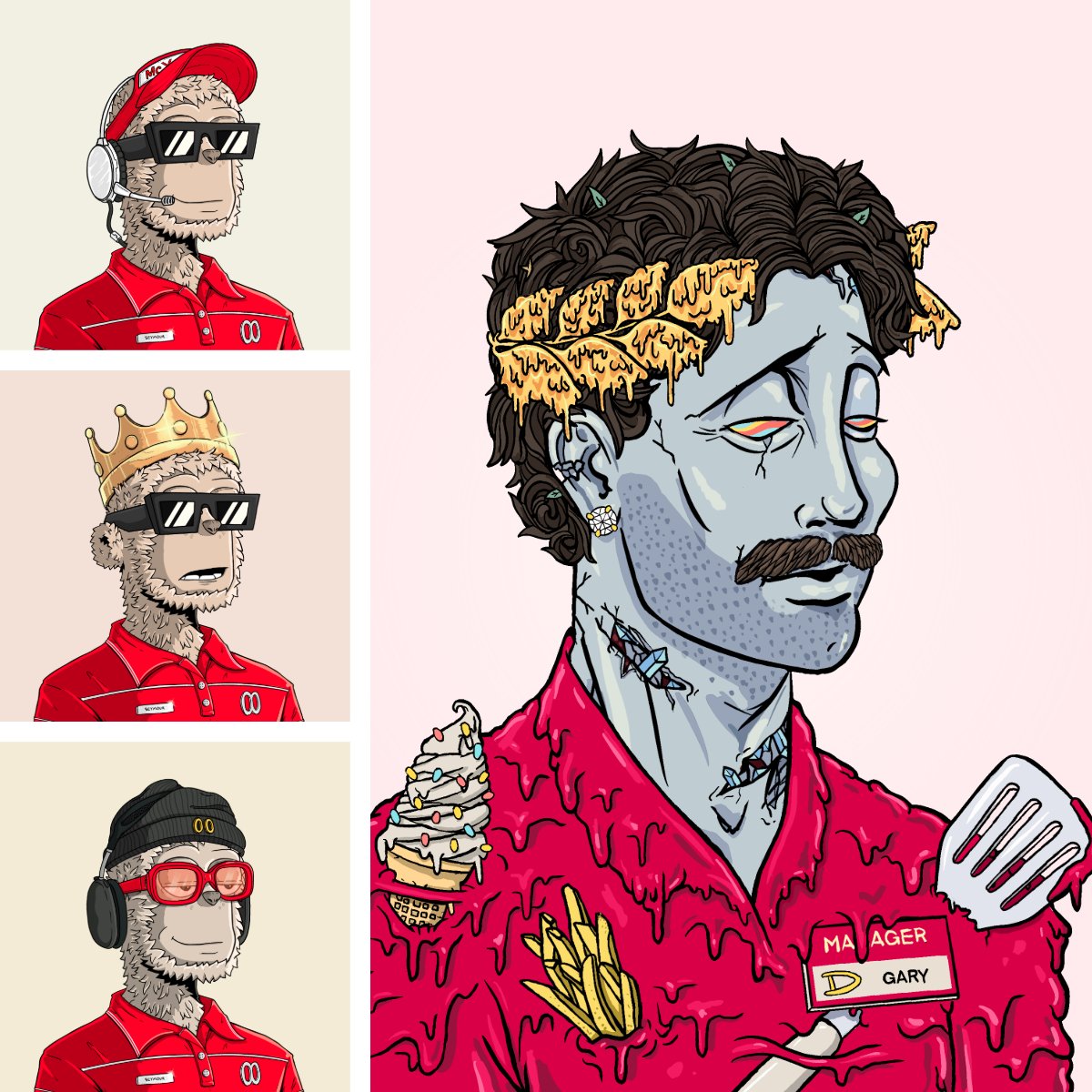 my <a href="/MickeyDegods/">Mickey DeGods 🍟</a> squad was stressing, so I snagged a double mickey y00t. Now they're just vibing 🍟🍔