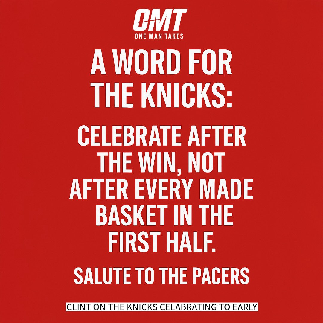 1msportscast's tweet image. All that celebrating for what?
#Knicks #PacersWin #FinishTheGame #OMSC #OMT