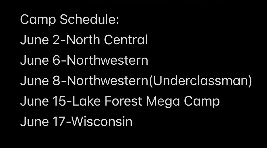 Colin McMahon (@colinmcmahon22) on Twitter photo Excited for a stacked schedule of camps this summer.
<a href="/scoutsfootball1/">Go Scouts Football</a> <a href="/EDGYTIM/">Timothy “EDGYTIM” OHalloran</a> <a href="/247Sports/">247Sports</a> <a href="/Rivals/">Rivals</a> <a href="/QBHitList/">QBHitList.com</a> <a href="/DeepDishFB/">DEEP DISH FOOTBALL</a> <a href="/PrepRedzoneIL/">Prep Redzone Illinois</a> <a href="/qbwon/">QBWON</a> <a href="/CoachGuiton/">Kenny G.</a> <a href="/t_hask21/">Tyler Haskins</a> <a href="/CoachLujan/">Zach Lujan</a> <a href="/TUGinn/">Ginn</a> <a href="/Coach_Spack/">Brock Spack</a> <a href="/BarryLunneyJr/">Coach Barry Lunney, Jr</a> <a href="/CoachHinshaw/">Darin Hinshaw</a> <a href="/CoachDupont/">Jon Dupont</a> Excited for a stacked schedule of camps this summer.
<a href="/scoutsfootball1/">Go Scouts Football</a> <a href="/EDGYTIM/">Timothy “EDGYTIM” OHalloran</a> <a href="/247Sports/">247Sports</a> <a href="/Rivals/">Rivals</a> <a href="/QBHitList/">QBHitList.com</a> <a href="/DeepDishFB/">DEEP DISH FOOTBALL</a> <a href="/PrepRedzoneIL/">Prep Redzone Illinois</a> <a href="/qbwon/">QBWON</a> <a href="/CoachGuiton/">Kenny G.</a> <a href="/t_hask21/">Tyler Haskins</a> <a href="/CoachLujan/">Zach Lujan</a> <a href="/TUGinn/">Ginn</a> <a href="/Coach_Spack/">Brock Spack</a> <a href="/BarryLunneyJr/">Coach Barry Lunney, Jr</a> <a href="/CoachHinshaw/">Darin Hinshaw</a> <a href="/CoachDupont/">Jon Dupont</a>