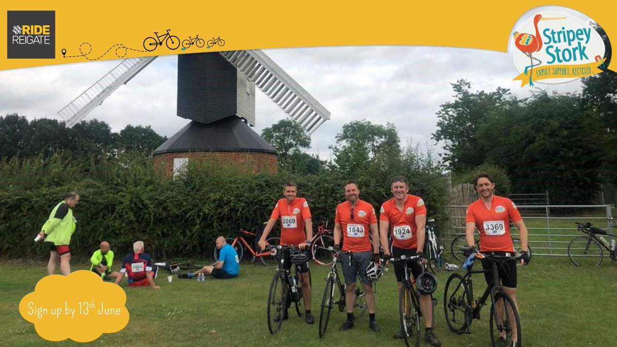 Join us for Ride Reigate on Sunday, 13th July. Choose from 25km, 50km or 100km rides through the beautiful Surrey and Sussex countryside. Every mile you pedal supports raises money for Stripey Stork and supports local families in need. Sign up by 13th June runforcharity.com/stripey-stork/…