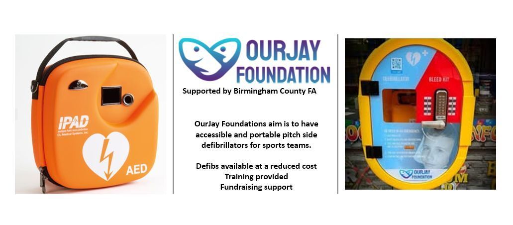 Birmingham County FA (@birminghamfa) on Twitter photo All Play-Off Finals will kick off one minute later than scheduled to highlight the importance of knowing how to perform lifesaving CPR โณ
In April, we met with <a href="/OurJay25/">Ourjayfoundation</a> to discuss how we can help raise awareness about accessible, portable defibrillators for all clubs. OurJay All Play-Off Finals will kick off one minute later than scheduled to highlight the importance of knowing how to perform lifesaving CPR โณ
In April, we met with <a href="/OurJay25/">Ourjayfoundation</a> to discuss how we can help raise awareness about accessible, portable defibrillators for all clubs. OurJay
