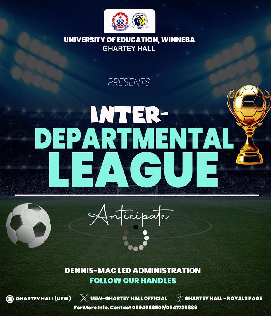 ▌⚽️ *EXCITING NEWS!* ⚽️

🌟 *INTER-DEPARTMENTAL LEAGUE IS HERE!* 🌟 
A fantastic opportunity to showcase your team spirit, talent, and sportsmanship!

🔥 *Join the action!* 
Support your department, compete fiercely, and aim for victory!

Stay tuned and follow us for updates!
