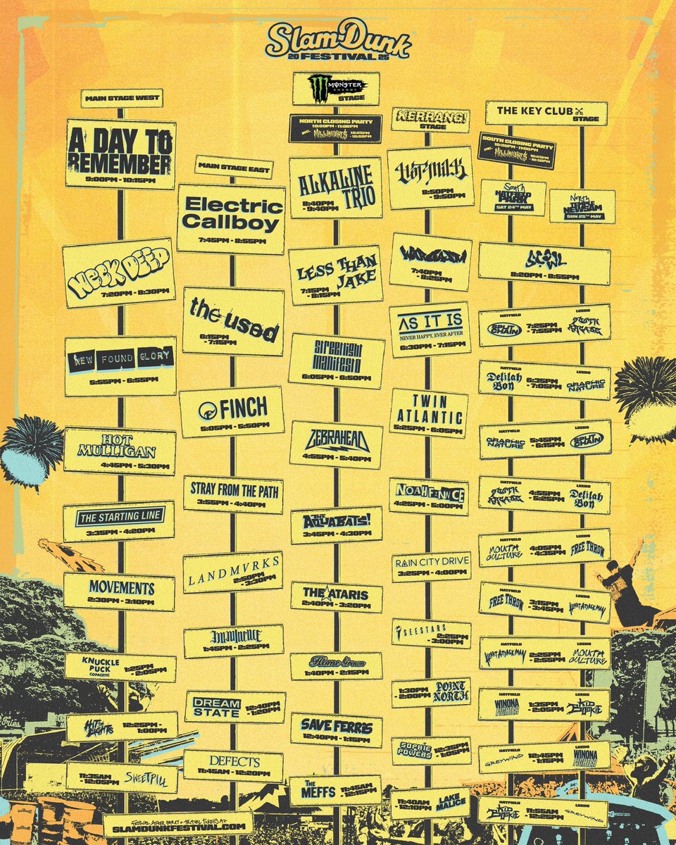 Thank you Europe for such an incredible tour.

SLAM DUNK TODAY/TOMORROW - MAIN STAGE WEST 2:30