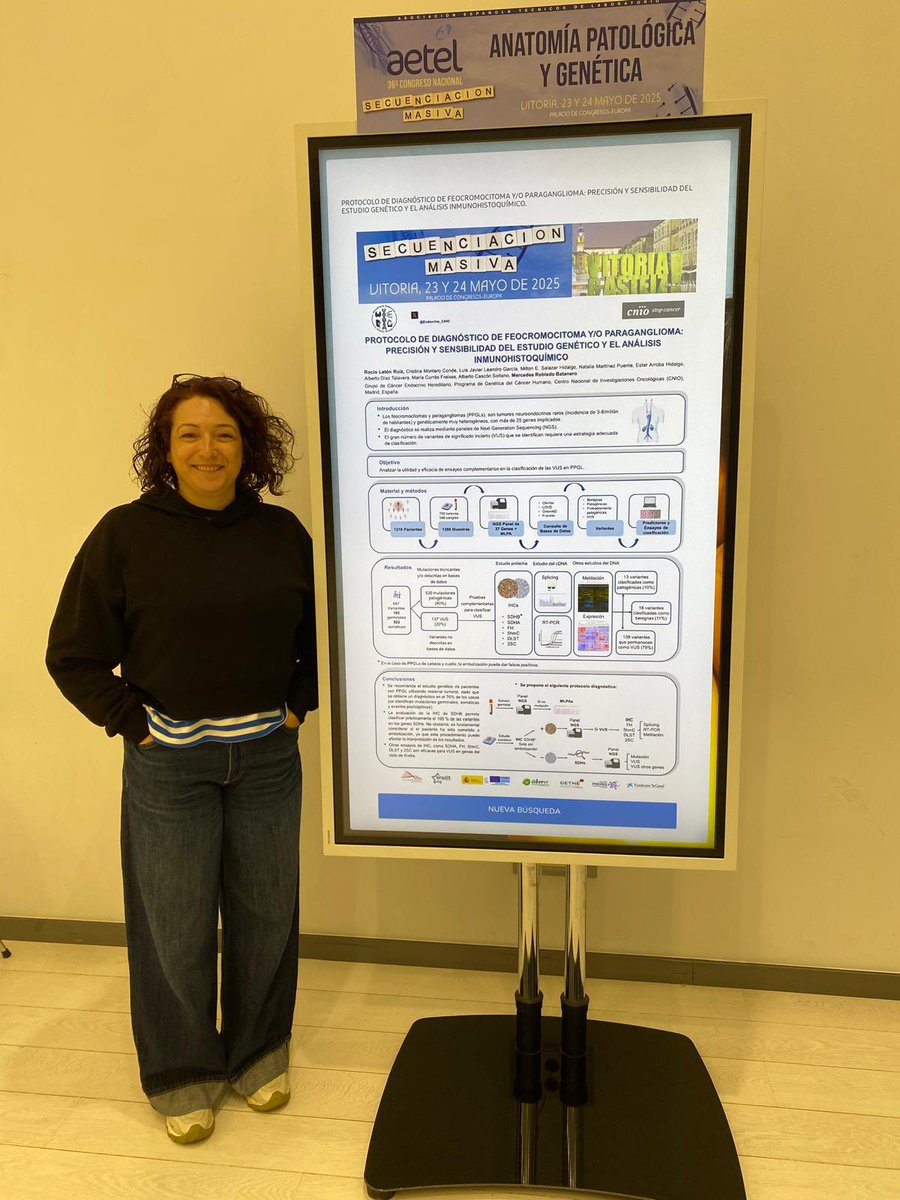 Our super hard worker Rocío Letón presenting her pipeline for the genetic diagnostics of #PPGL at the <a href="/aetel_es/">AETEL</a> #congresoaetel2025 in Vitoria.