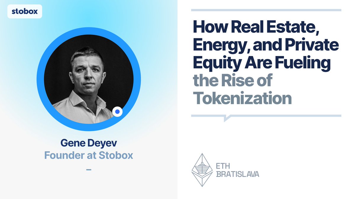 Gene Deyev | Stobox (@deyevgene) on Twitter photo Sharing the #Stobox keynote I delivered at <a href="/ETH_Bratislava/">ETHBratislava πͺπΊ</a> on how #tokenization is transforming traditional brick-and-mortar industries. Sharing the view on #tokenized assets via #Stobox4
#Keynote #RWA $STBU Sharing the #Stobox keynote I delivered at <a href="/ETH_Bratislava/">ETHBratislava πͺπΊ</a> on how #tokenization is transforming traditional brick-and-mortar industries. Sharing the view on #tokenized assets via #Stobox4
#Keynote #RWA $STBU