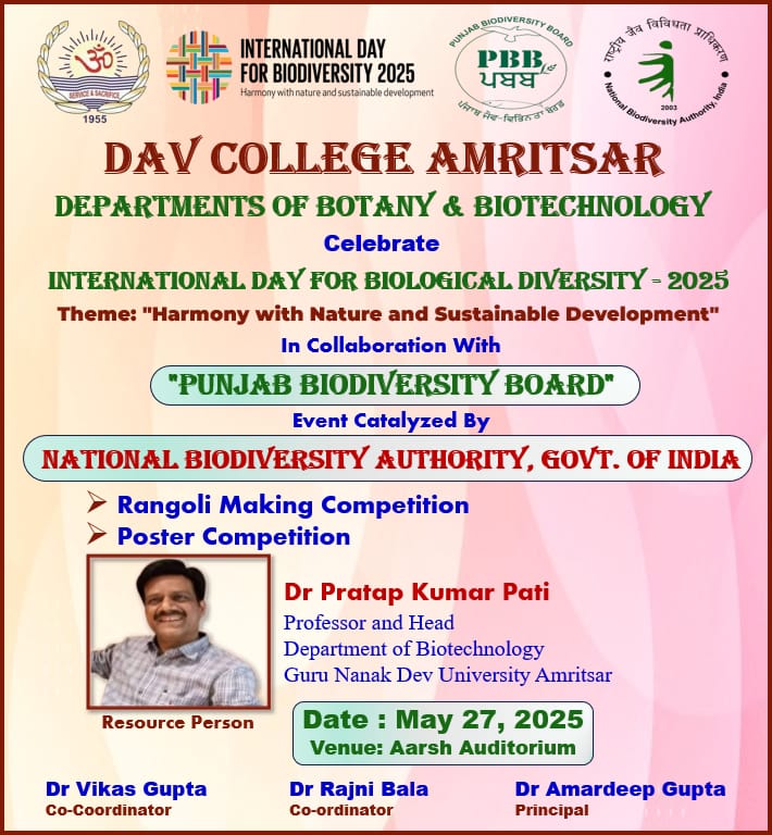 🌿 #BiodiversityDay is your day and everyone’s day.

Let’s work together for a world where biodiversity thrives, ecosystems flourish and people live in harmony with nature. 

<a href="/PBB_GoP/">Punjab Biodiversity Board 🇮🇳</a> <a href="/PritpalPSCST/">Pritpal Singh</a>
<a href="/GurharminderS/">Dr. Gurharminder Singh</a>
<a href="/PSCST_GoP/">Punjab State Council for Science and Technology</a> <a href="/NationalBiodiv/">National Biodiversity Authority</a>)