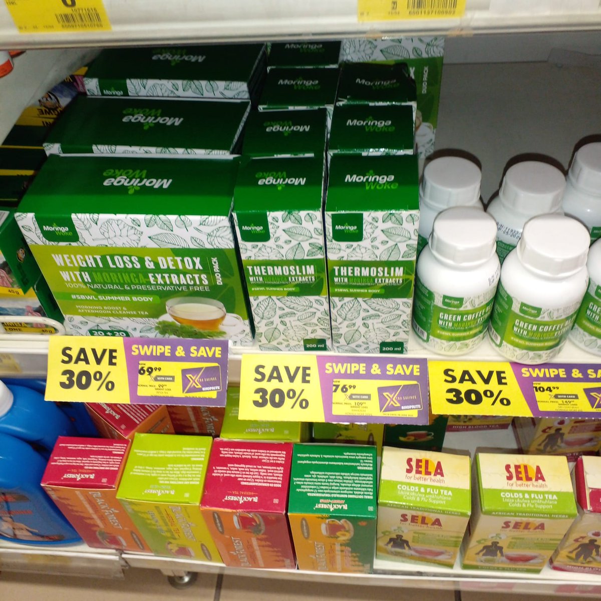 Newtown📍 we are running a special throughout the country @shopritesa save 30% #moringawokeslimmingproducts and if you can't find it at your nearest Shoprite ask the manager to order them from head office use this code 10811485