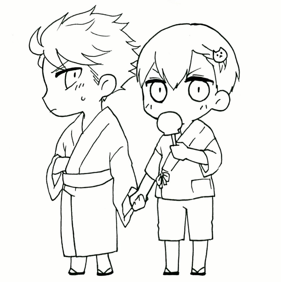 画像整理してたらいつ描いたか覚えてない浴衣及影の線画出てきた