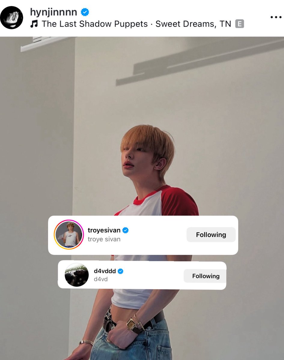 Troye Sivan and d4vd liked #Hyunjin’s recent IG post!