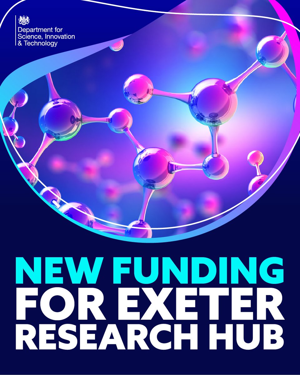 Department for Science, Innovation and Technology (@scitechgovuk) on Twitter photo New funding for an Exeter research hub creating groundbreaking new tech.
The MetaHub <a href="/UniofExeter/">University of Exeter</a> will focus on developing nanoscale metamaterials, which could be used in the next generation of computer components and radio transmitters for defence systems 💻
Find out more: New funding for an Exeter research hub creating groundbreaking new tech.
The MetaHub <a href="/UniofExeter/">University of Exeter</a> will focus on developing nanoscale metamaterials, which could be used in the next generation of computer components and radio transmitters for defence systems 💻
Find out more:
