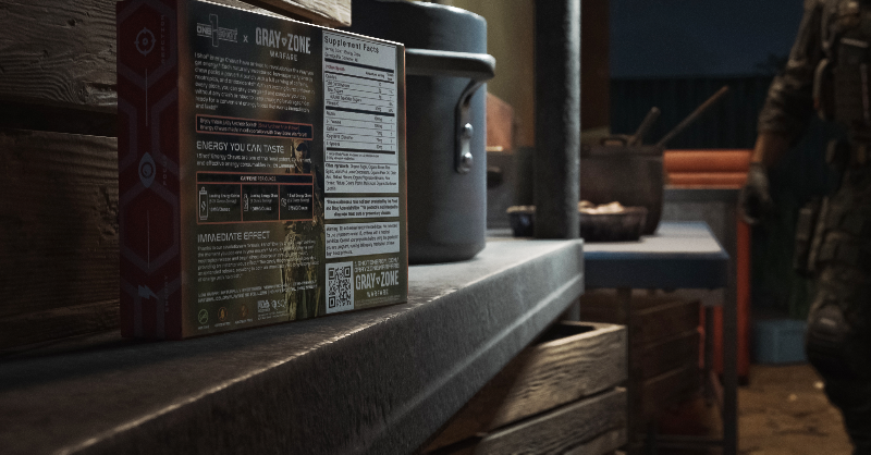 1shotenergy's tweet photo. Faction guards deployed to Lamang have started stashing something new at base...1 Shot® Energy Chews.

Word is, they're swearing by them, and they’ve already filed requests demanding urgent shipments for all active PMCs on the island.