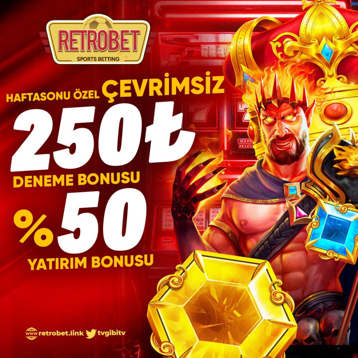 Retrobet’te Haftasonları Hep Özel 🔥

1) 250₺ ÇEVRİMSİZ Deneme Bonusu🎁

2) %50 ÇEVRİMSİZ Yatırım Bonusu ile 
Hafta sonuna Roket gibi Gir 🚀 

Kupon Bozdurma ve Betbuild Retrobet’te
Adres:  retrobet.link/?btag=twitter