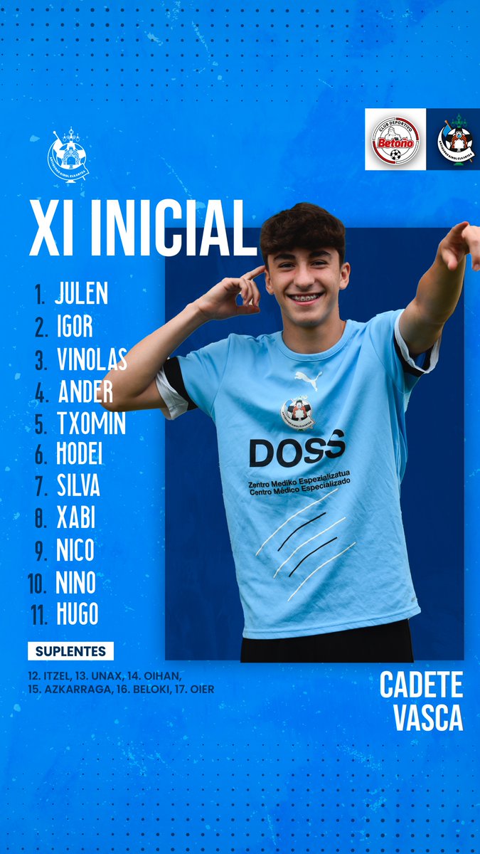 ✍ ¡Nuestro 𝙤𝙣𝙘𝙚 𝙞𝙣𝙞𝙘𝙞𝙖𝙡 ante el <a href="/cdbetono/">CD Betoño</a> !