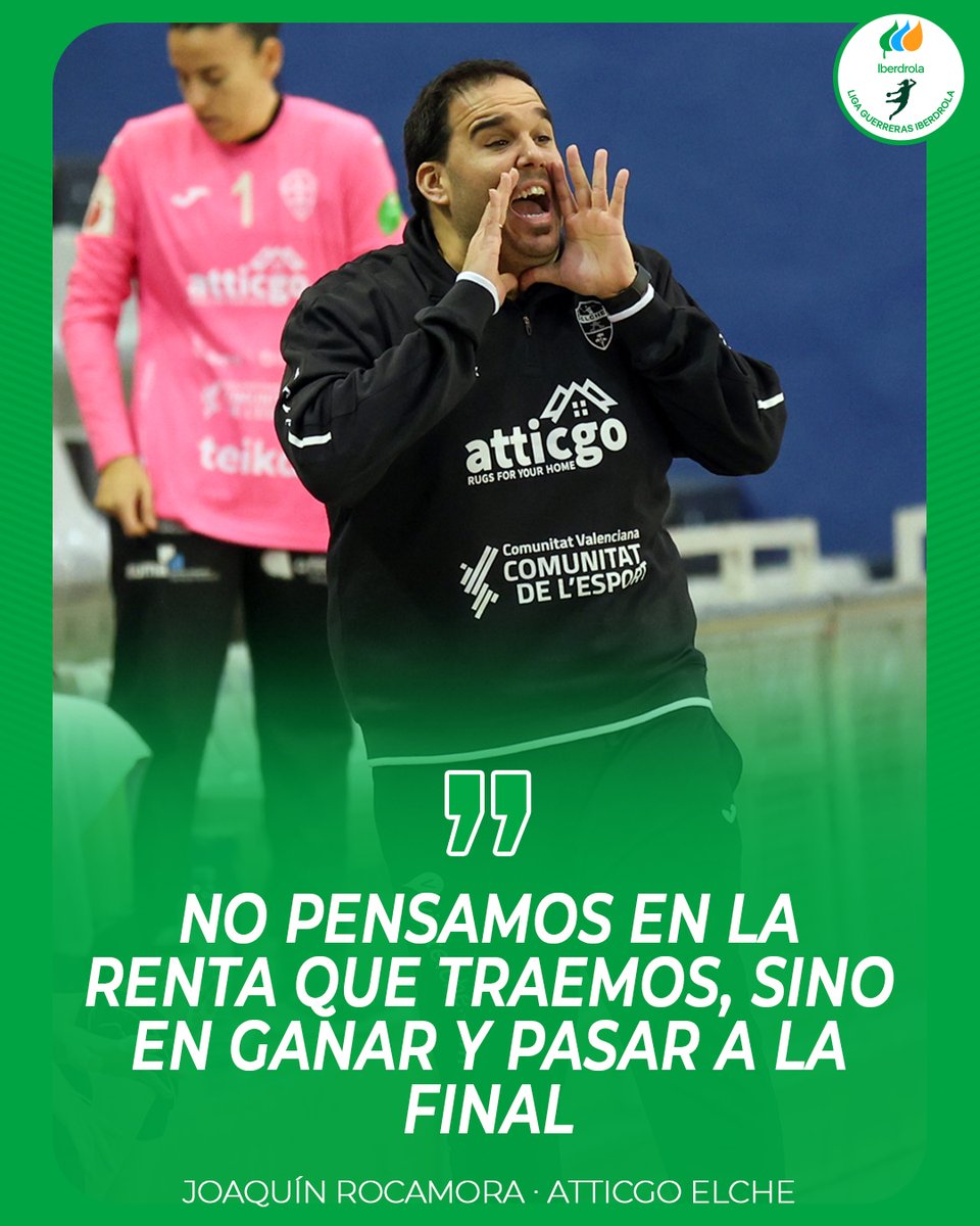 Liga Guerreras Iberdrola (@iberdroladhf) on Twitter photo 🗣️ El técnico de <a href="/cbm_elche/">Atticgo Balonmano Elche</a>, Joaquín Rocamora, advierte de que no deben confiarse en su visita a <a href="/Atlguardes_ofic/">Mecalia Atlético Guardés</a> si quieren certificar su plaza para la gran final liguera
🎙️ "No pensamos en la renta que traemos, sino en ganar y pasar a la final"
📺 <a href="/teledeporte/">Teledeporte</a>
#⃣ #Balonmano 🗣️ El técnico de <a href="/cbm_elche/">Atticgo Balonmano Elche</a>, Joaquín Rocamora, advierte de que no deben confiarse en su visita a <a href="/Atlguardes_ofic/">Mecalia Atlético Guardés</a> si quieren certificar su plaza para la gran final liguera
🎙️ "No pensamos en la renta que traemos, sino en ganar y pasar a la final"
📺 <a href="/teledeporte/">Teledeporte</a>
#⃣ #Balonmano