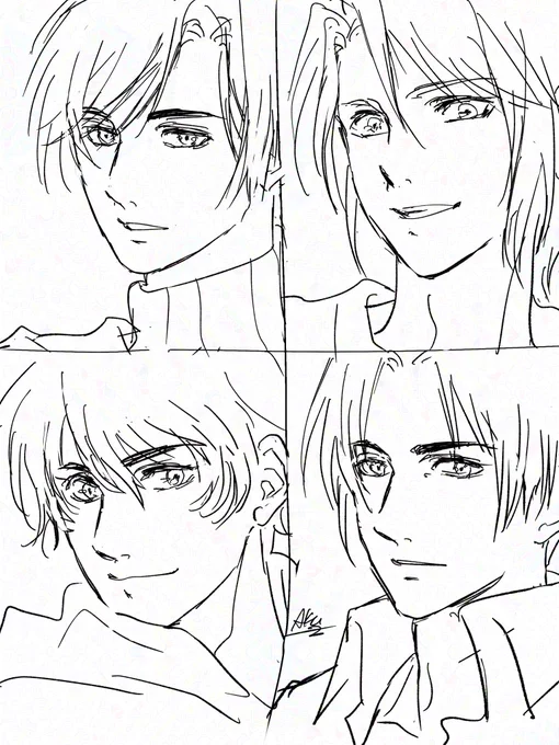 #皆さんラフと塗った後を見せてください
#illustration 
#絵柄が好みって人にフォローされたい 
#土日はフォロワーさんが増えるらしい 
パルマで4コマ目のフユオがまだいないので須田さんを入れました 