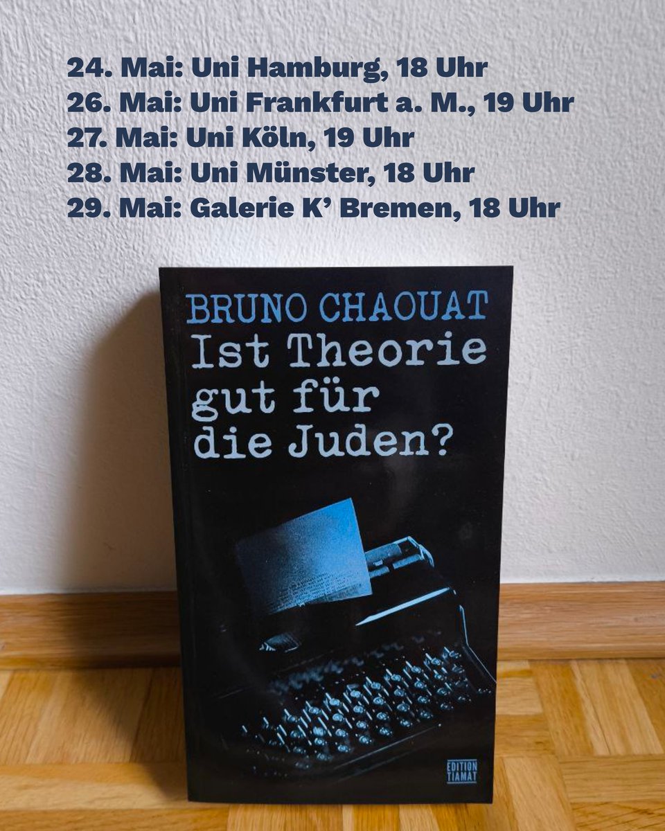 Heute setzt Bruno Chaouat seine Lesereise durch Deutschland fort.

Genaue Infos zu Orten etc. auf kritischebildung.de