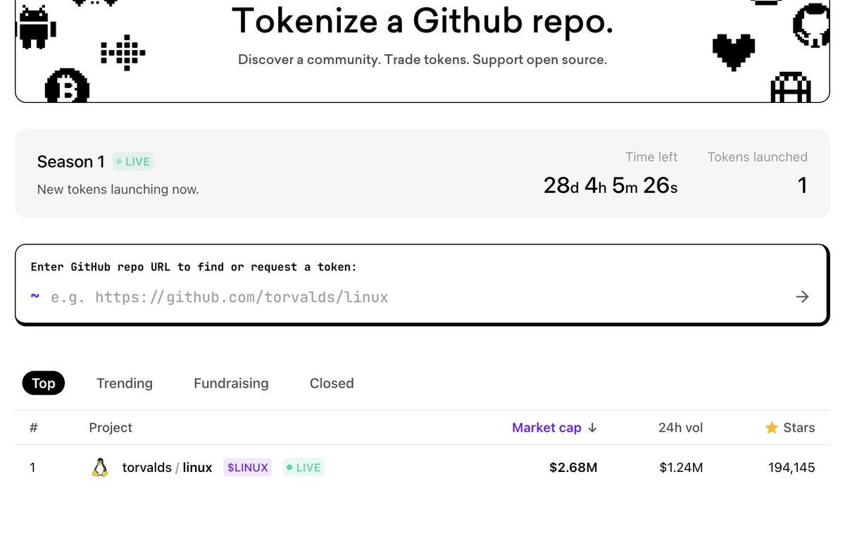wallfacer1999's tweet image. 最近又火了一个项目 #gitfish 模式是任何人都可以用github上的项目发一个币，不需要是这个项目的所有者，另一点是这个币会在3天的时间预售，预售期所有人的价格是一样的，3天后会进入raydium交易。仓库所有者可以领取交易费和三分之一代币。gitfish.dev/?referrer=C7Mb…