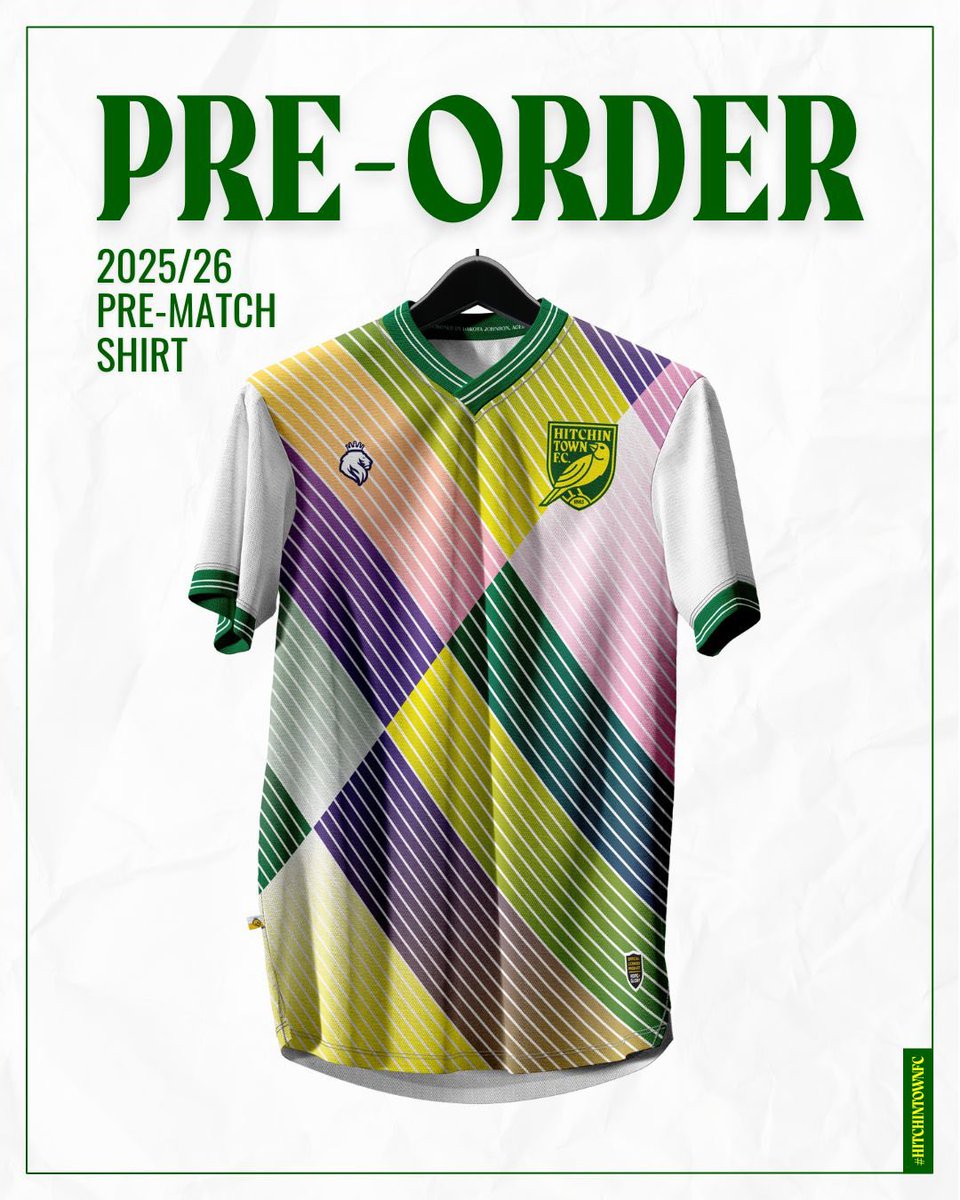 Hitchin Town FC (@hitchintownfc) on Twitter photo PRE-MATCH SHIRT: PRE-ORDER NOW
Our new <a href="/hgsportswear/">HOPE + GLORY</a> pre-match shirt is available to order now!
Adult
🔗 hitchintownfc.ktckts.com/merchandise/hi…
Junior
🔗 hitchintownfc.ktckts.com/merchandise/hi…
Infant
🔗 hitchintownfc.ktckts.com/merchandise/hi… PRE-MATCH SHIRT: PRE-ORDER NOW
Our new <a href="/hgsportswear/">HOPE + GLORY</a> pre-match shirt is available to order now!
Adult
🔗 hitchintownfc.ktckts.com/merchandise/hi…
Junior
🔗 hitchintownfc.ktckts.com/merchandise/hi…
Infant
🔗 hitchintownfc.ktckts.com/merchandise/hi…
