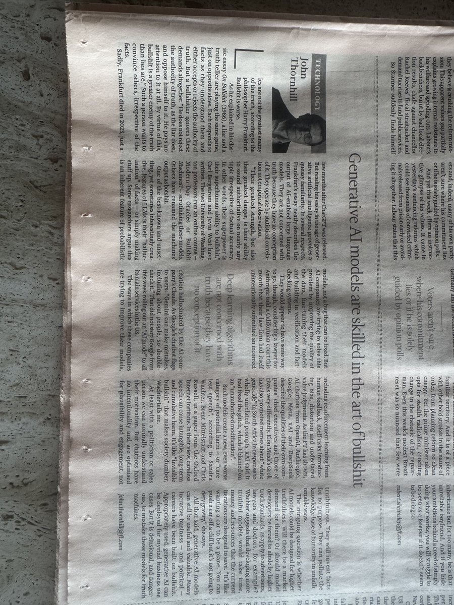 Ronnie Screwvala (@ronniescrewvala) on Twitter photo Lies is not the enemy of Truth - BullShit is !!! Good read 👇<a href="/FT/">Financial Times</a> . The AI world we live in- all innovation has the good the bad and the ugly and its for each of us to wear our own lens on it 🤷♂️ Lies is not the enemy of Truth - BullShit is !!! Good read 👇<a href="/FT/">Financial Times</a> . The AI world we live in- all innovation has the good the bad and the ugly and its for each of us to wear our own lens on it 🤷♂️