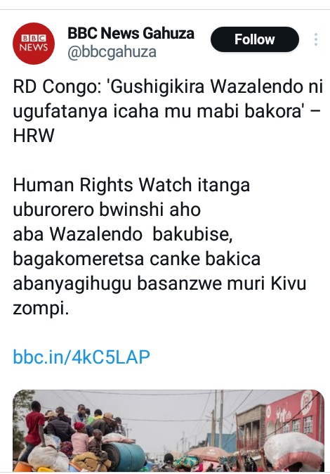 Kuva mvutse n'ubwambere mbonye HRW na BBC bavuze ikintu kizima🙏🙏