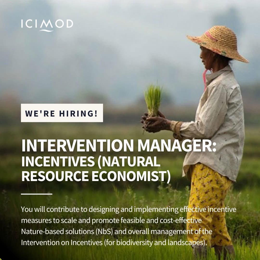 🌿 ICIMOD is hiring a Manager – Incentives for Environment and NbS! Help scale Nature-based Solutions across the Hindu Kush Himalaya. Based in Kathmandu, Nepal 🇳🇵🌏
Apply now 👉 icimod.org/get-involved/v… <a href="/icimod/">ICIMOD</a> 
#GreenJobs #NatureBasedSolutions #ICIMOD #Himalayas