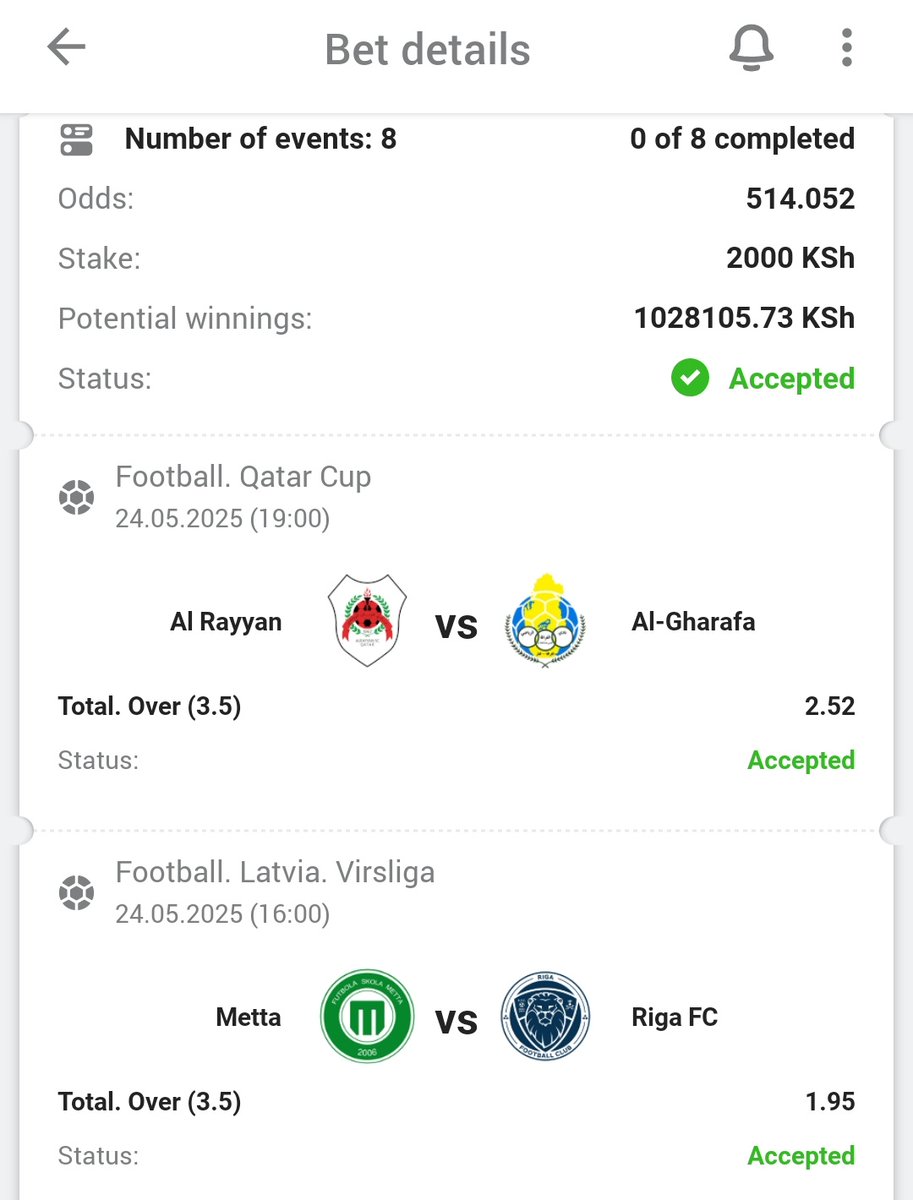 8 games only, 500+ odds 💥 
Confident in this over 3.5 acca

This week we play on FanSport 

REG link 👉 cutt.ly/HefdY1ev
Use Promocode 👉 ANTOH
App 📲 cutt.ly/DeC45sj4

FANSPORT Bet Code 👉 T96BL