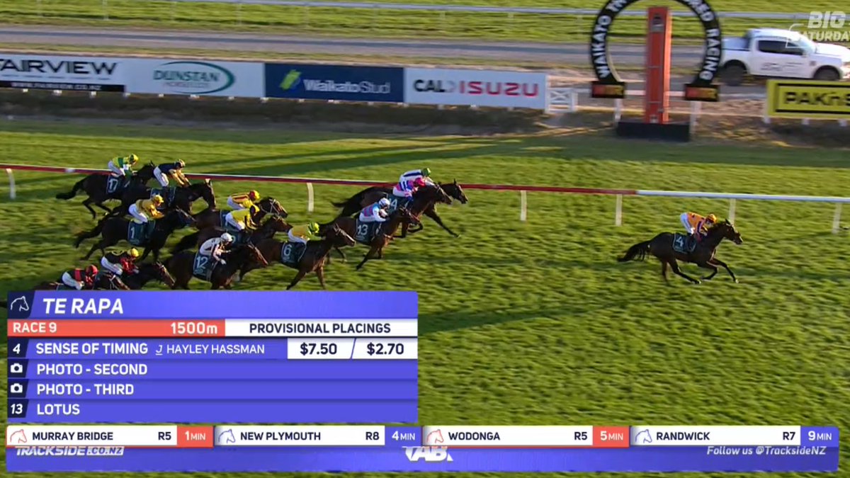 Delighted to see Sense of Timing win so brilliantly - 3.5 lengths - in the last <a href="/TeRapaRacing/">Waikato Thoroughbred Racing</a> for our apprentice Hayley Hassman - a lovely Time Test filly bought by David Ellis CNZM - <a href="/littleavondale/">Sam Williams</a> - NZ win 115 for the season #thewinningcontinues