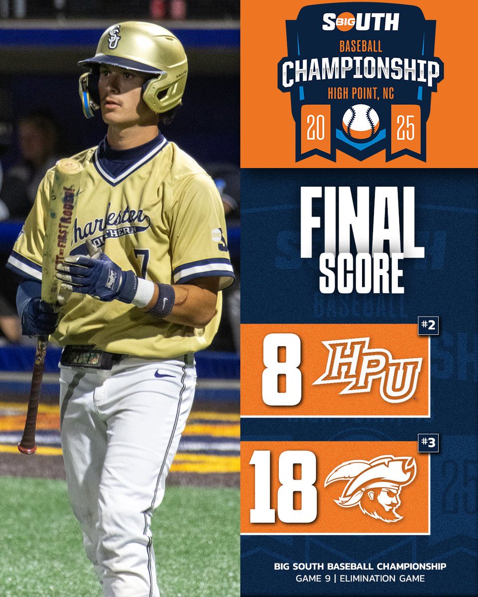 Big South Conference (@bigsouthsports) on Twitter photo For the FIFTH time in program history and the FIRST time since 2022 ๐ดโโ ๏ธ
(3) <a href="/CSU_BucBaseball/">Charleston Southern Baseball</a> advances to Big South Championship Saturday! For the FIFTH time in program history and the FIRST time since 2022 ๐ดโโ ๏ธ
(3) <a href="/CSU_BucBaseball/">Charleston Southern Baseball</a> advances to Big South Championship Saturday!