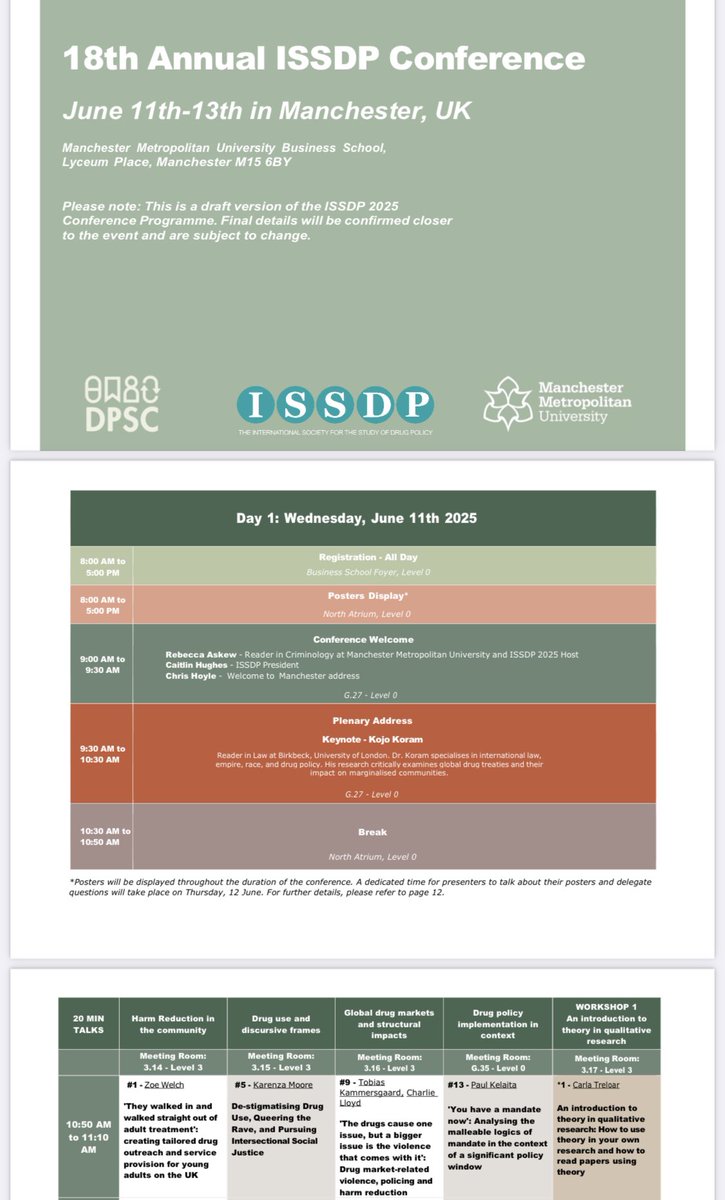🔥 🌏 The ISSDP 2025 Conference Program is now live! 🌏 🔥 

Featuring topics like cannabis regulation, social justice, opioid crisis, harm reduction, global drug markets  &amp; policy innovations in Africa, EU, South America &amp; more 

Register:  issdp.org