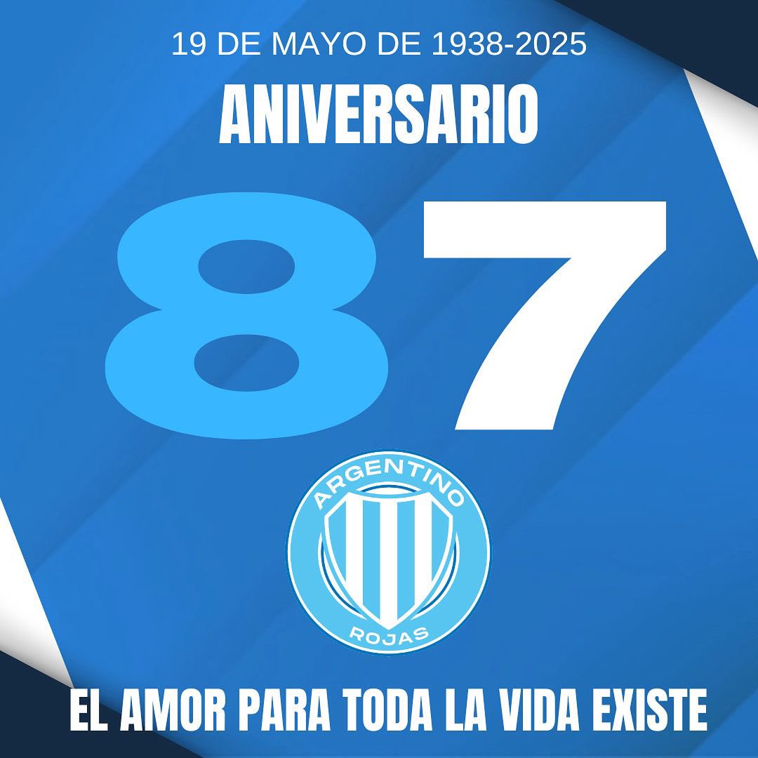 Federico Vilar (@fvcaar03) on Twitter photo Festejamos 87 felices años de nuestro querido Club Atlético ARGENTINO de Rojas.
Recordando la historia, trabajamos arduamente en el presente, augurando un futuro prominente.
<a href="/RojasArgentino/">Argentino Rojas</a> Festejamos 87 felices años de nuestro querido Club Atlético ARGENTINO de Rojas.
Recordando la historia, trabajamos arduamente en el presente, augurando un futuro prominente.
<a href="/RojasArgentino/">Argentino Rojas</a>