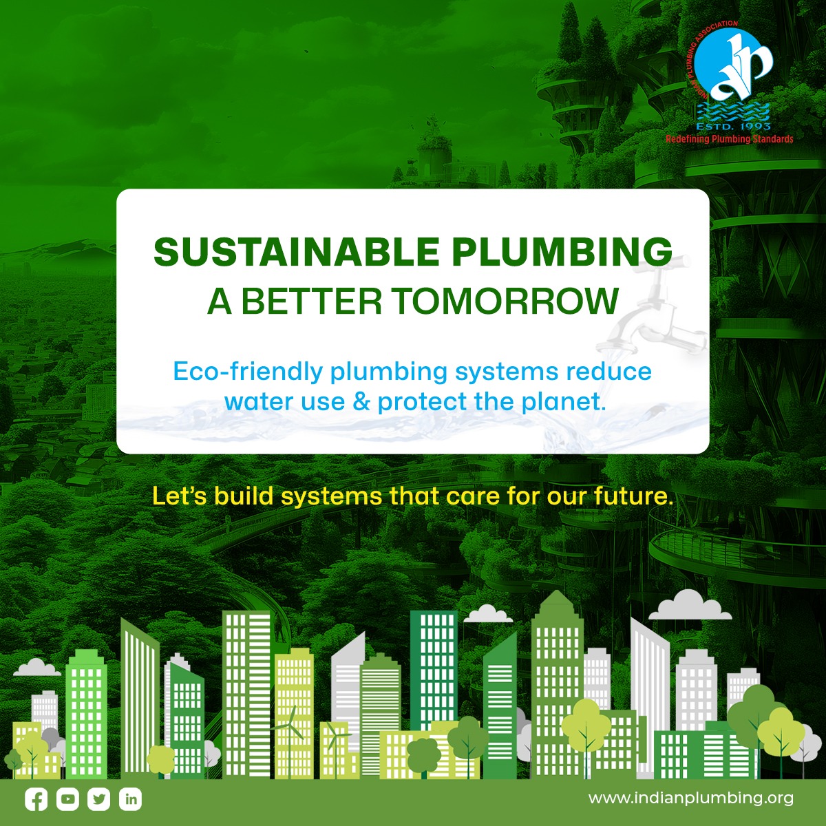 OfficialIPA's tweet image. Sustainable Plumbing = A Better Tomorrow 💧🌱

In a world facing increasing water scarcity and environmental challenges, sustainable plumbing is no longer an option—it’s a necessity. #SustainablePlumbing #GreenInfrastructure #EcoFriendlyDesign #IndianPlumbingAssociation