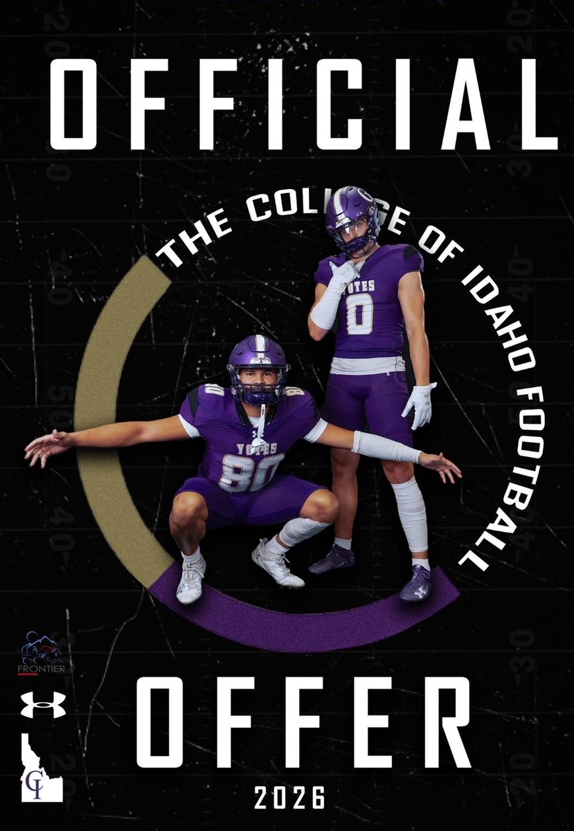 KadenSolecki27's tweet image. Honored to receive my first offer to play college football @YotesFootball!
Thank you to @CI_CoachBale @CoachStinar for believing in me.
Time to keep working!
#ClassOf2027 #OL
@208ITTA
@gorockyfootball
@PrepRedzoneID
@IdahoRecruitHub @BrandonHuffman
@jbballer32