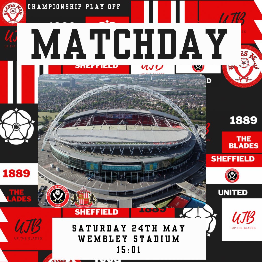 Blades Mad (@blades_mad) on Twitter photo Itโs a Wembley matchday! Itโs <a href="/SkyBetChamp/">Sky Bet Championship</a> Play-Off Final day! โ๏ธ #sufc #twitterblades Itโs a Wembley matchday! Itโs <a href="/SkyBetChamp/">Sky Bet Championship</a> Play-Off Final day! โ๏ธ #sufc #twitterblades