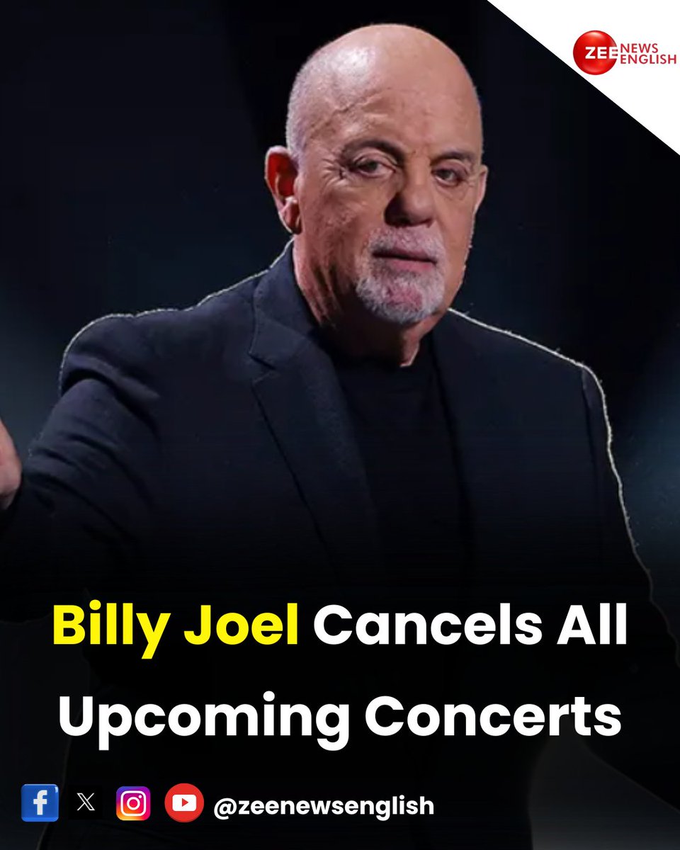 ZeeNewsEnglish's tweet photo. Legendary Singer #BillyJoel Cancels All Upcoming Concerts After Diagnosis With #BrainDisorder
READ MORE: https://t.co/Fauz35qXQE https://t.co/ltuhG3QEsY