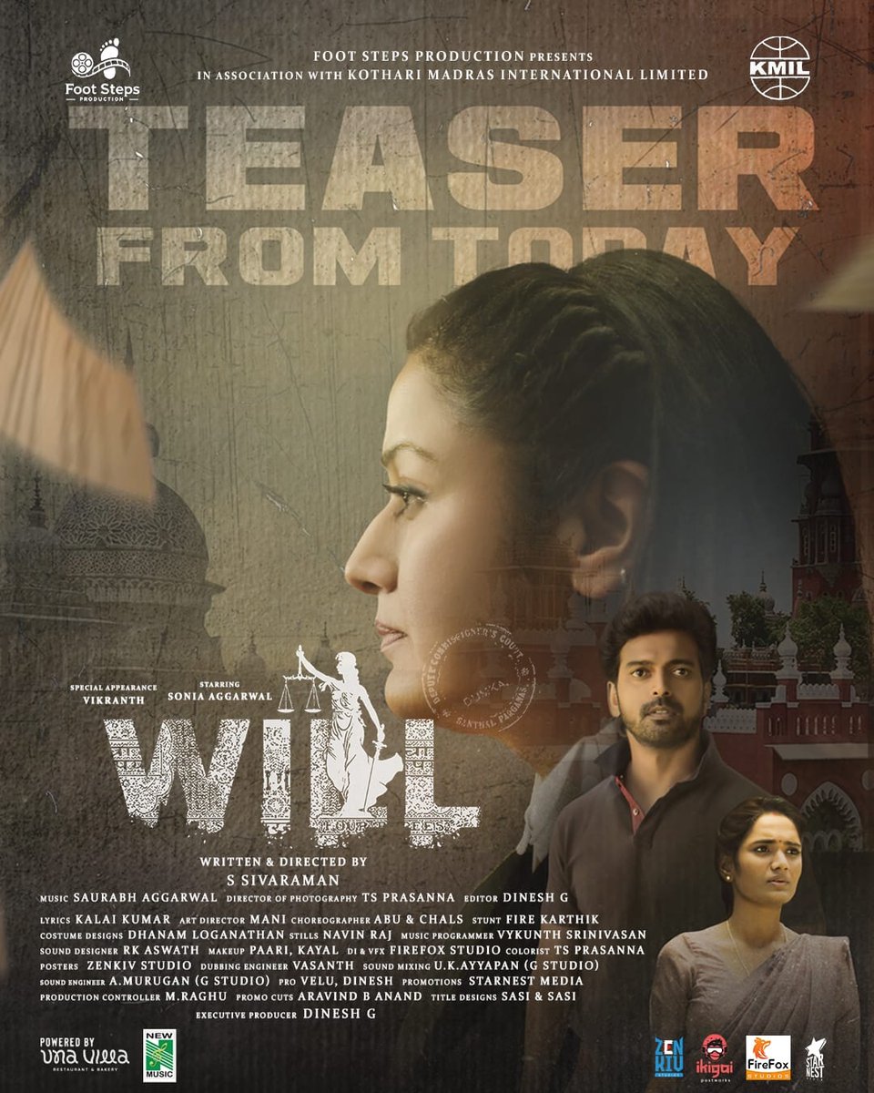 Sonia aggarwal (@soniya_agg) on Twitter photo #WILL - Teaser From Today 💥✨
<a href="/vikranth_offl/">Vikranth Santhosh</a> <a href="/soniya_agg/">Sonia aggarwal</a>
<a href="/Saurabh_music22/">Saurabh Aggarwal</a> <a href="/dir_sivaraman24/">S.Sivaraman</a>
<a href="/kotharimadras/">Kothari Madras International Limited</a> <a href="/editor_dineshg7/">Editor Dinesh G</a>
#Starnestmedia #Willteaser
#TeaserFromtoday #WILL - Teaser From Today 💥✨
<a href="/vikranth_offl/">Vikranth Santhosh</a> <a href="/soniya_agg/">Sonia aggarwal</a>
<a href="/Saurabh_music22/">Saurabh Aggarwal</a> <a href="/dir_sivaraman24/">S.Sivaraman</a>
<a href="/kotharimadras/">Kothari Madras International Limited</a> <a href="/editor_dineshg7/">Editor Dinesh G</a>
#Starnestmedia #Willteaser
#TeaserFromtoday