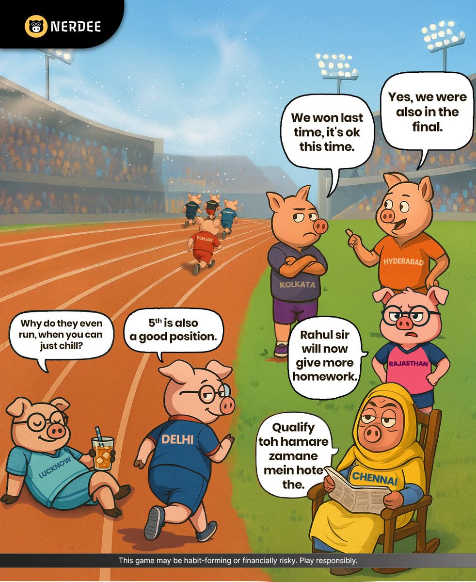 Backbenchers assemble! 🫡
The fun’s not over yet — play now at nerdee.in/app

#ipl #playoffs #rcb #mi #pbks #gt #mathnerds #nerdee #nerdeegames #sports #mathskills