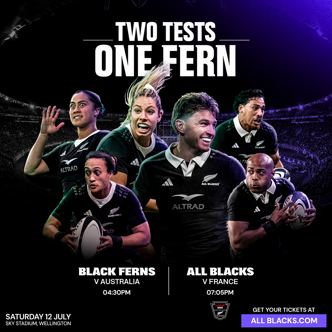 Sky Stadium (@skystadium) on Twitter photo 50 days to go! ๐
Get ready for back-to-back action with the <a href="/BlackFerns/">Black Ferns</a> and <a href="/AllBlacks/">All Blacks</a> ๐ค
Two epic matches. One ticket.
๐๏ธ Grab yours here ๐ ow.ly/nIyA50VXuMv 50 days to go! ๐
Get ready for back-to-back action with the <a href="/BlackFerns/">Black Ferns</a> and <a href="/AllBlacks/">All Blacks</a> ๐ค
Two epic matches. One ticket.
๐๏ธ Grab yours here ๐ ow.ly/nIyA50VXuMv