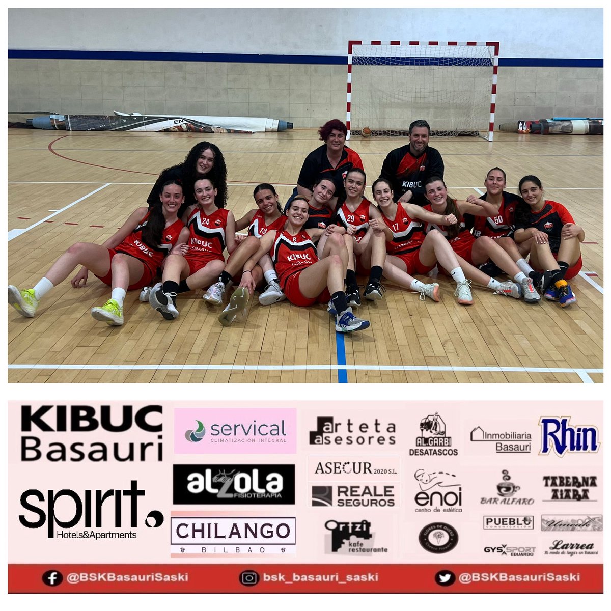BSKBasauriSaski's tweet photo. ⛹️‍♀️Junior Especial  Femenina.

Copa “A”.

Larramendi LIKT 1 4️⃣7️⃣
🆚
@BSKBasauriSaski 4️⃣7️⃣

@BSKBasauriSaski 7️⃣5️⃣
🆚
Larramendi LIKT1 5️⃣1️⃣

Garaipena 🏀🏀🏀!!!

Bar Alfaro emandako baloia.

Gora BSK 🏀 ❤️🖤 ⛹️‍♀️ ⛹️‍♂️ 
#orgullobsk 
#orgullobasauri 
#saskibaloia
#baloncestofemenino https://t.co/WS8e1T1yM7