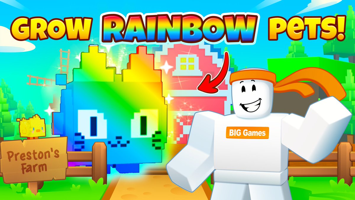 🌈 Grow RAINBOW PETS on PS99! 🌟

🌱 The Farm evolves with sprinklers, a traveling merchant, and more!
🌍 Explore new WORLD 4 zones to unlock your own Time Trial chests!
 
🎮 Play: petsimulator99.com 
✨ Changes: biggames.io/post/pet-simul…
