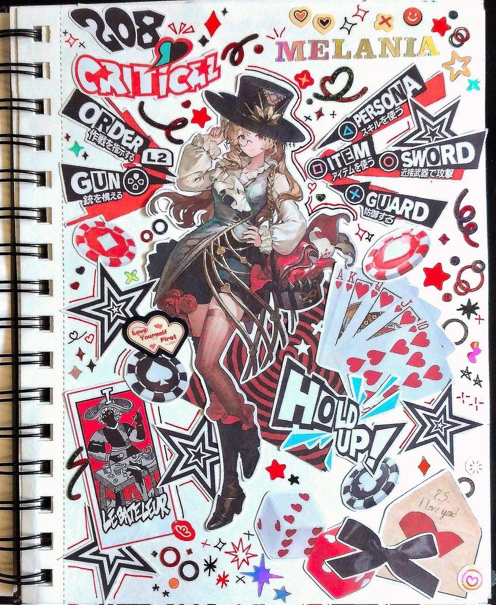 OnArt! persona 5-themed melania journal spread by sender ‼️‼️