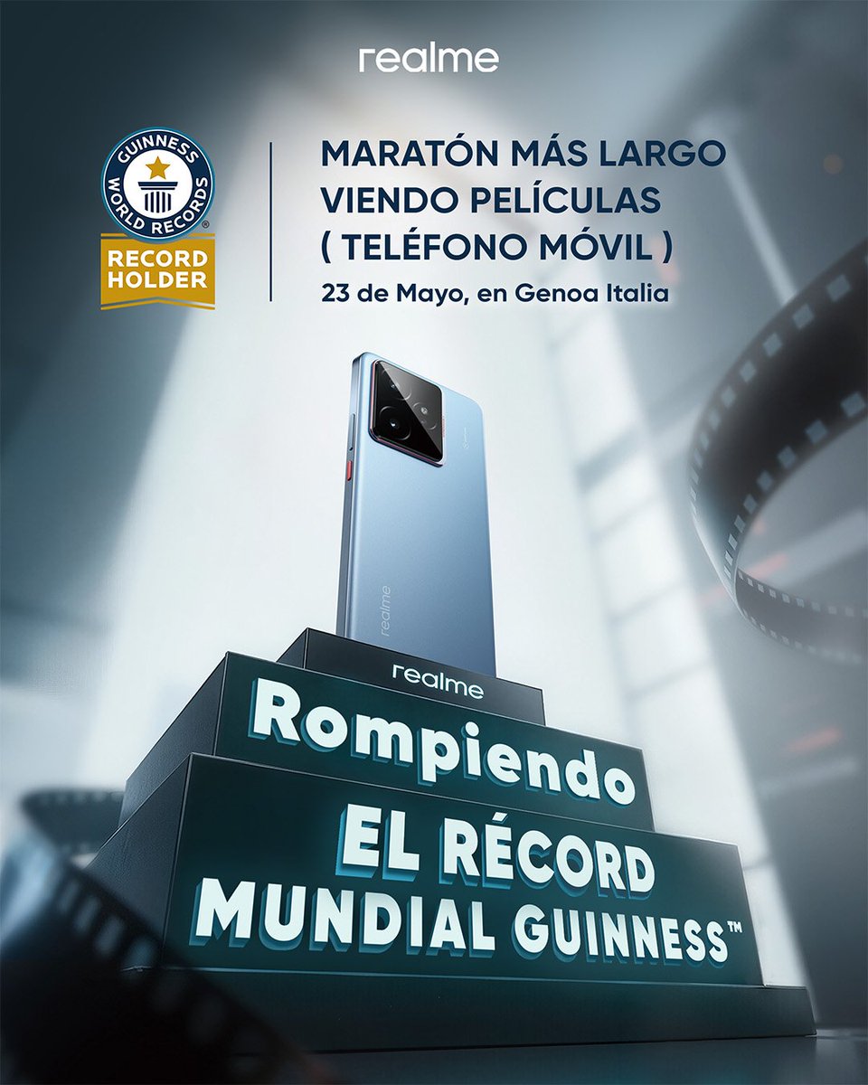 realme_MX's tweet photo. Rompiendo el Récord Mundial Guinness #realmeGT7Series #realmeflagshipkiller https://t.co/Tm4j9iLIud