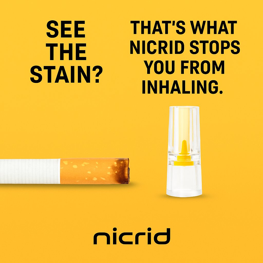 nicridfilters's tweet image. Nicrid wont solve your problemsbut it filters your cigarette like nothing else. #Nicrid #SmartFilter #VisibleFiltration #CigaretteFilter