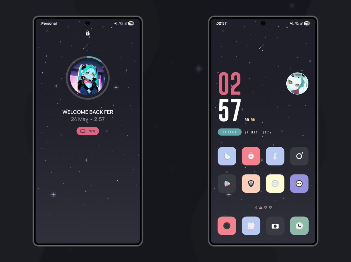 πͺ (@blackgalaxy_x) on Twitter photo My homescreen | Rebecca
Launcher: Stock β’ One UI 7
Wallpaper: <a href="/_Kennyroo/">ββ¦ βπ π </a>
Lock screen widget "Deka kwgt" by <a href="/Abhishek01kr/">Abhishek</a>
Home screen widget "MIUI kwgt" by <a href="/RajjAryaa/">Raj Arya</a>
Pics: <a href="/Pinterest/">Pinterest</a>
Icon pack: Taco Taco by <a href="/ThemesOnFire/">ThemesOnFire</a>
Theme: CatMan by XION Studio My homescreen | Rebecca
Launcher: Stock β’ One UI 7
Wallpaper: <a href="/_Kennyroo/">ββ¦ βπ π </a>
Lock screen widget "Deka kwgt" by <a href="/Abhishek01kr/">Abhishek</a>
Home screen widget "MIUI kwgt" by <a href="/RajjAryaa/">Raj Arya</a>
Pics: <a href="/Pinterest/">Pinterest</a>
Icon pack: Taco Taco by <a href="/ThemesOnFire/">ThemesOnFire</a>
Theme: CatMan by XION Studio